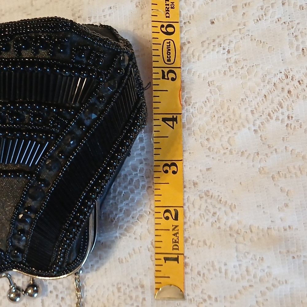 Black CAVIAR Kiss Lock Evening Bag - Picture 7 of 10